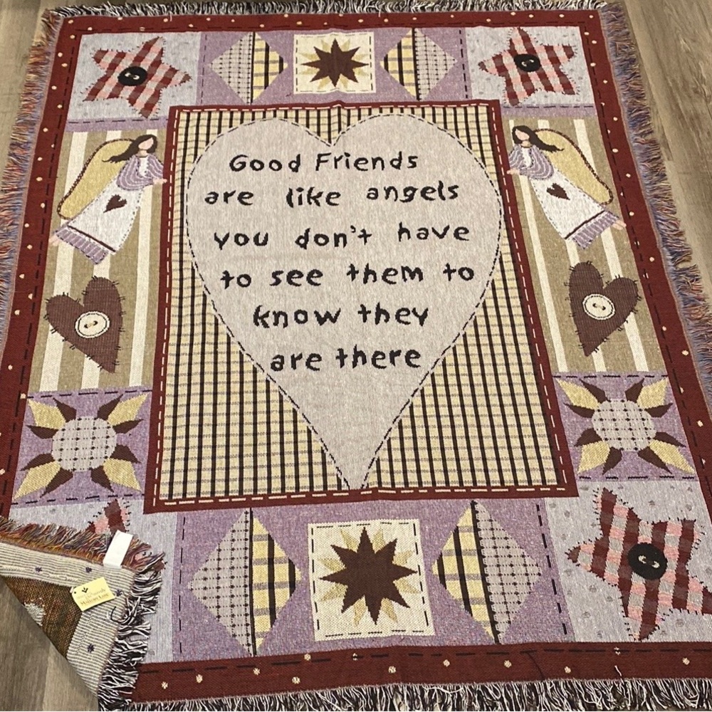 New! Trow Blanket Tapestry Designed by Mallory Lane Good Friends 50x60